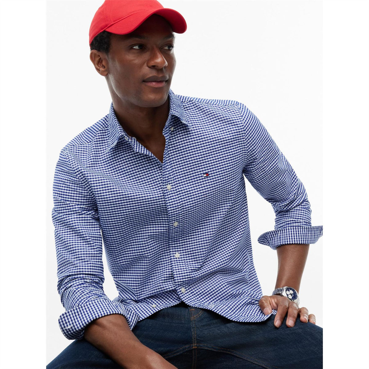 Tommy Hilfiger Oxford Gingham Cotton Long Sleeve Shirt