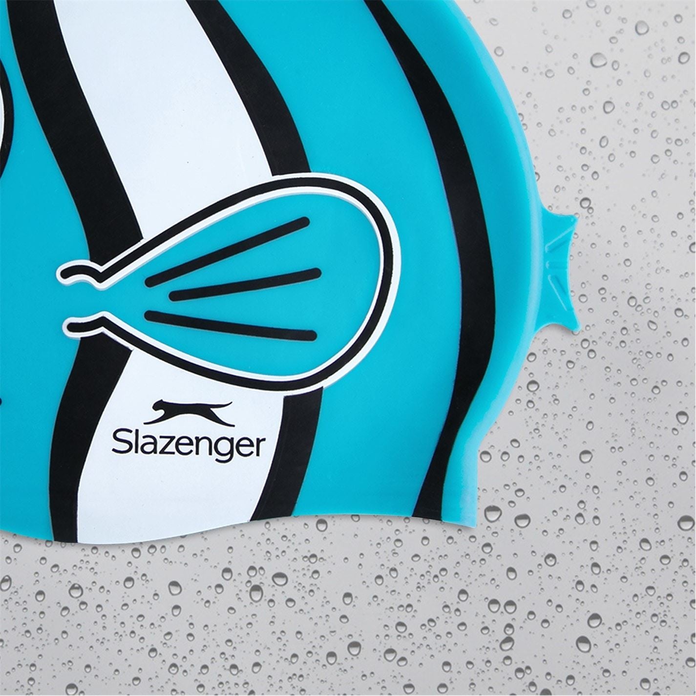 Slazenger Fish Print Silicone Swimming Cap Childrens