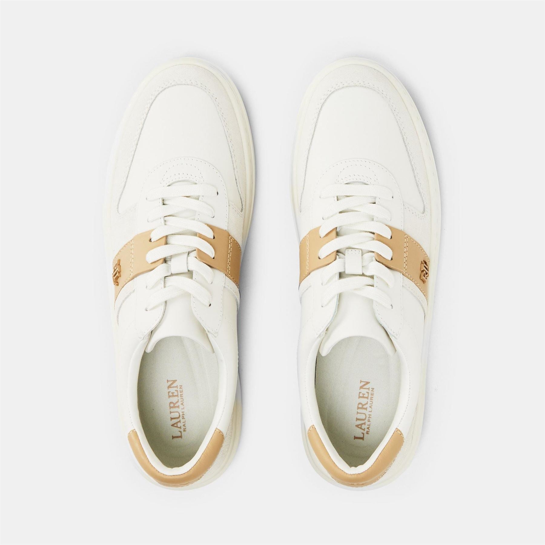 Lauren by Ralph Lauren Real Leather Harlie Basket Low Top Trainers