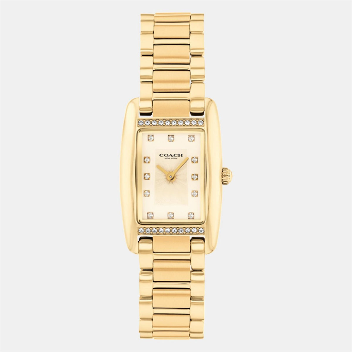 Coach Ladies Reese Gold Ip Crystal Bracelet Watch