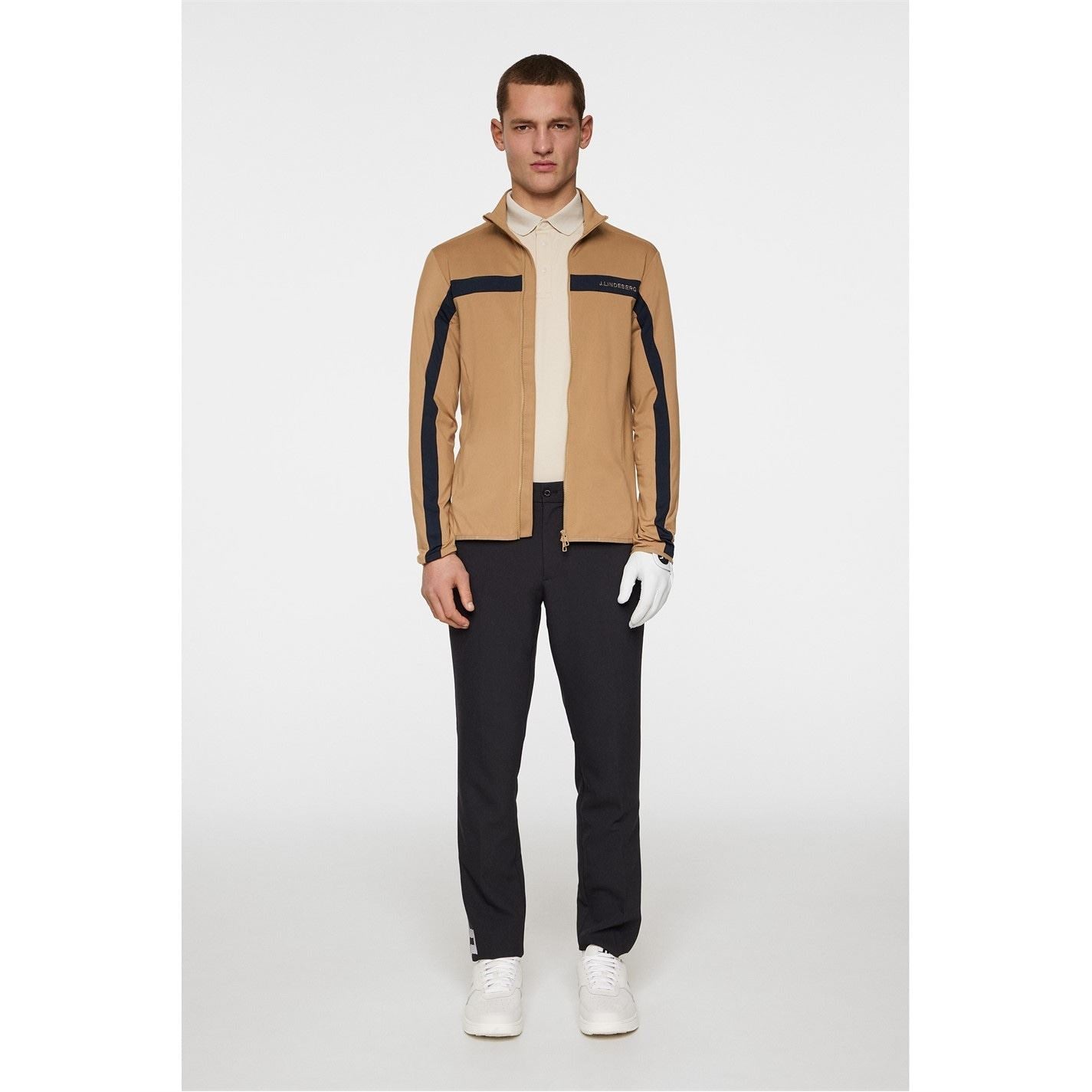 J Lindeberg Golf Jarvis Vertical Logo Funnel Neck Long Sleeve Top