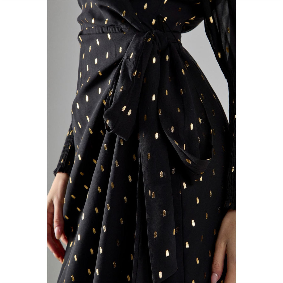 Glamorous With Gold Spot Long Dress