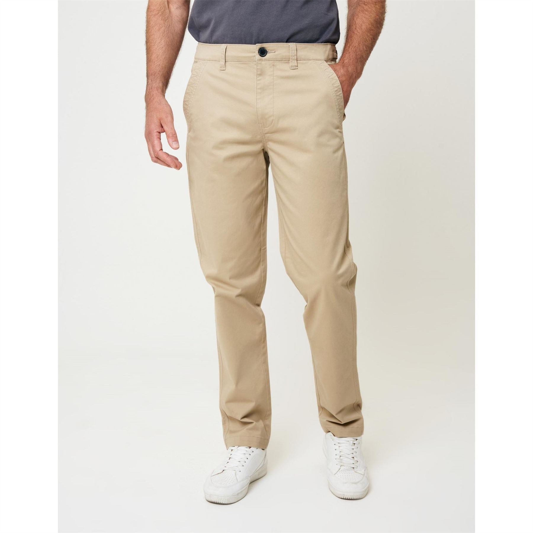 Saltwell Solid Patterned Straight Five Pocket Chinos