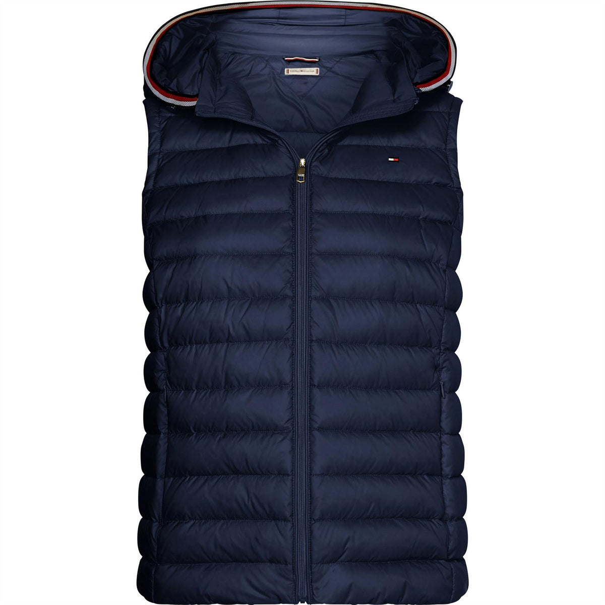 Tommy Hilfiger Heritage Low Down Duck Down Detachable Hood Sleeveless Short Puffer Jacket