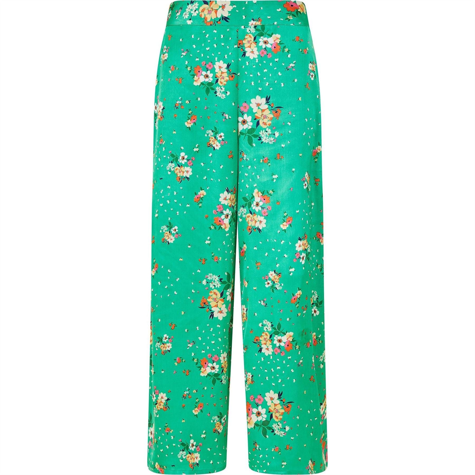 Yumi Floral Satin Wide Leg Trousers