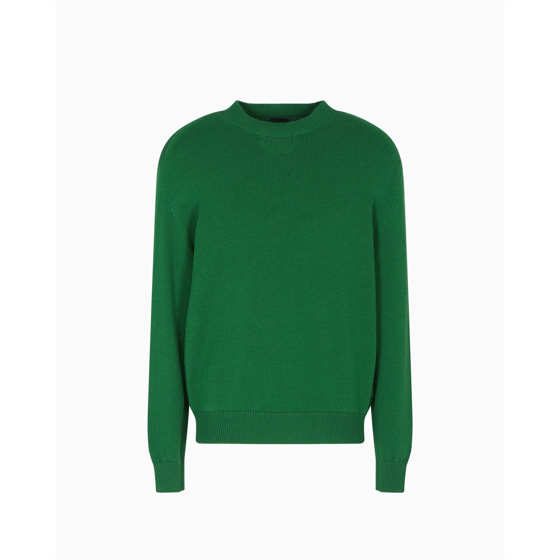 Armani Exchange Exchange Crew Neck Ribbed Collar Long Sleeve Sweater