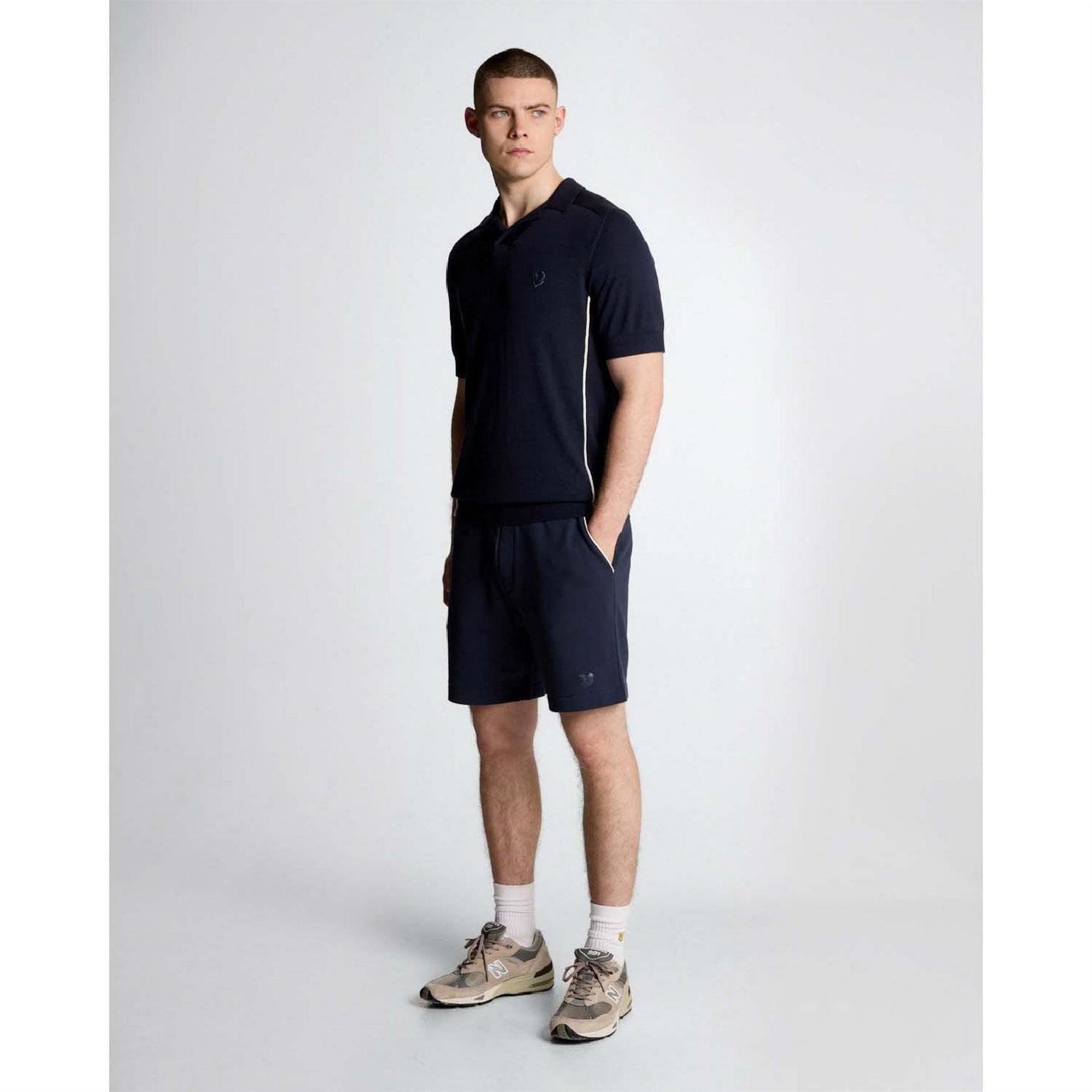Lyle and Scott Tipped Knitted Polo Shirt
