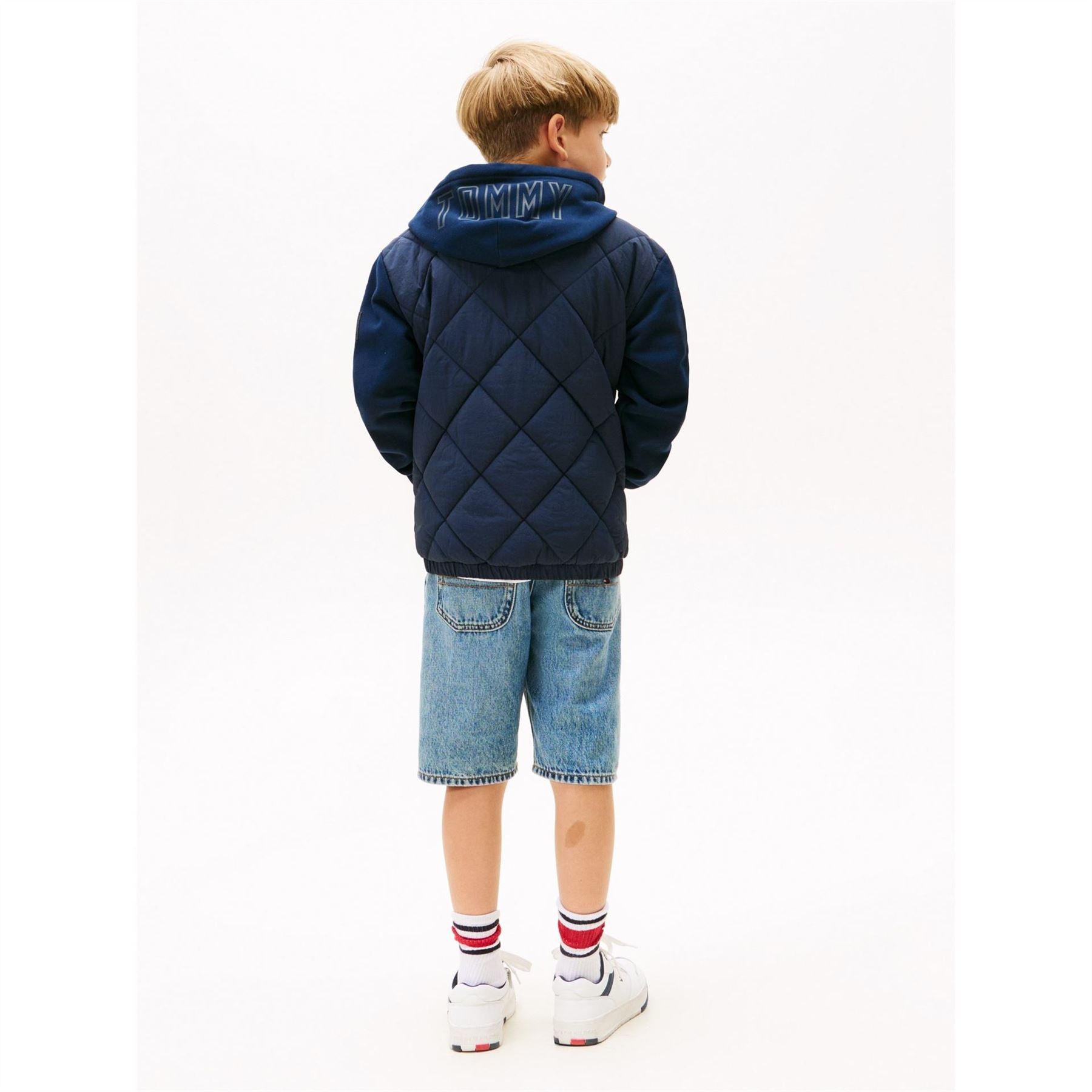 Tommy Hilfiger Hooded Neck Quilted Puffer Jacket with Ribbed Cuff