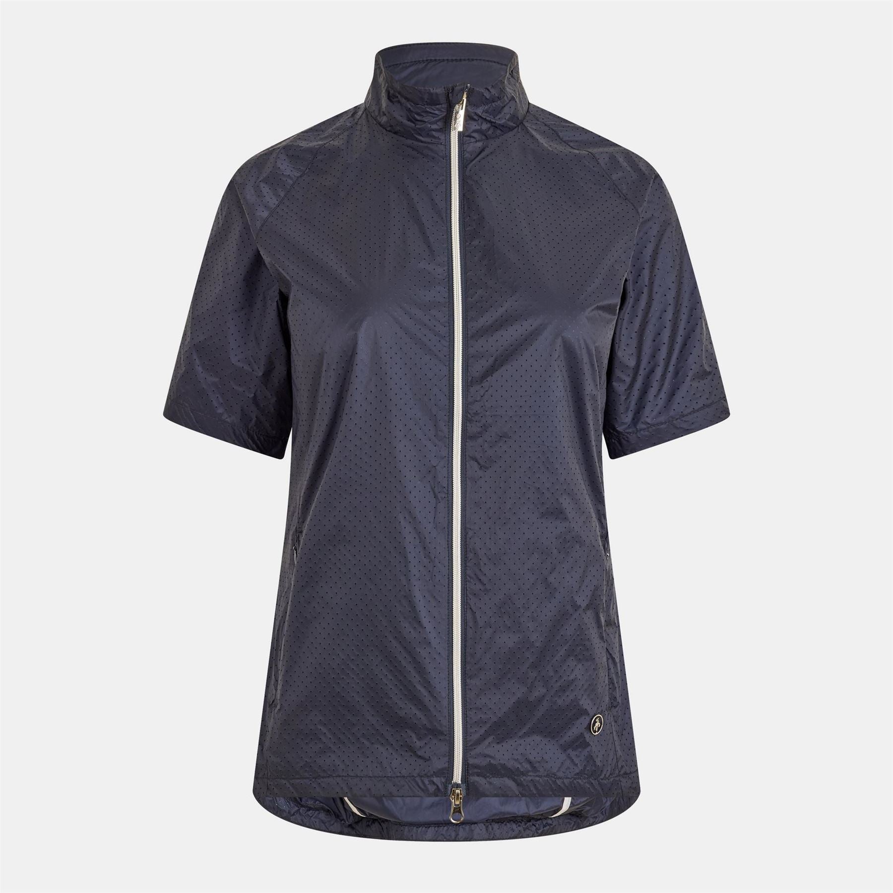 Calvin Klein Golf Solid Patterned Zip Neck Windbreaker Jacket