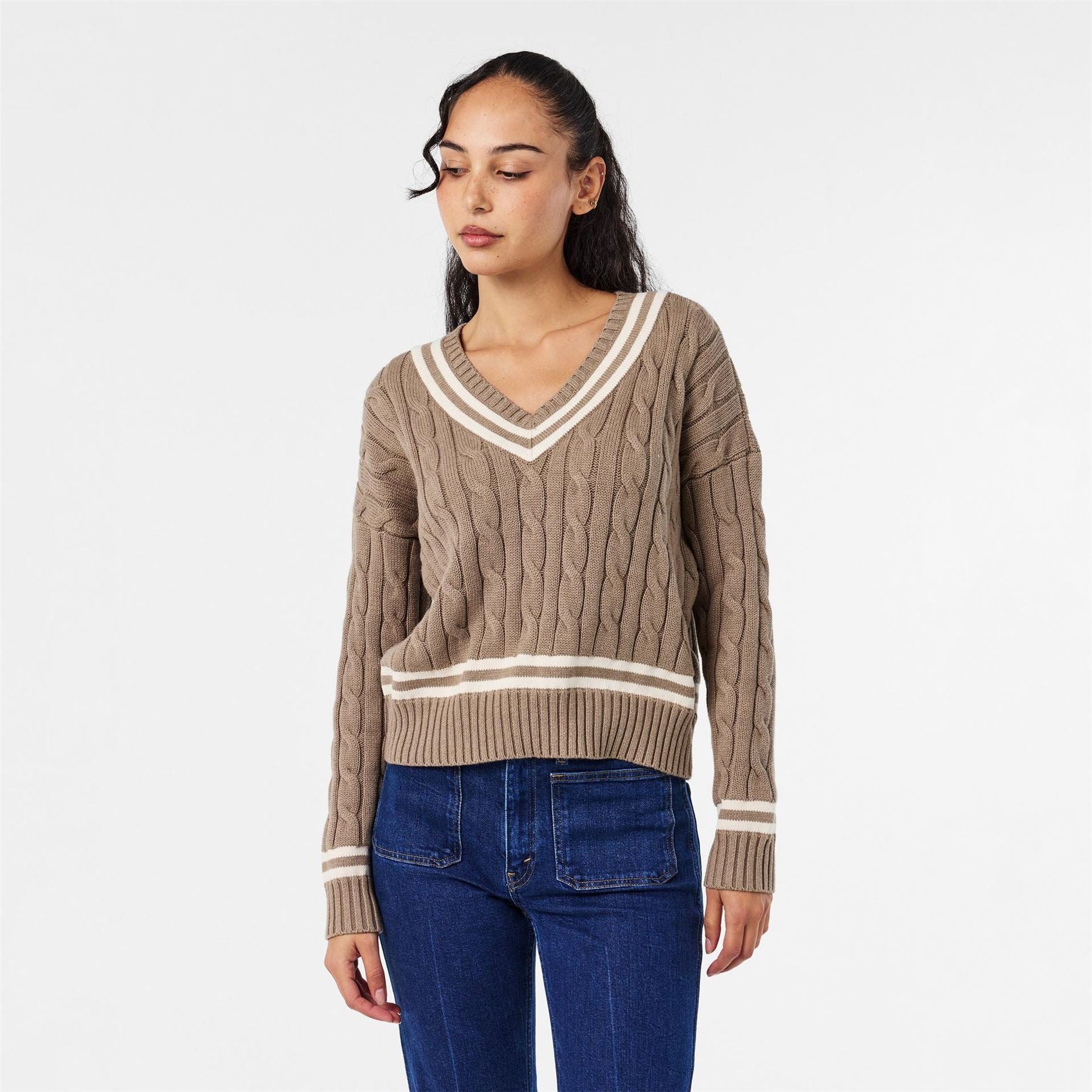 Lauren by Ralph Lauren V-Neck Long Sleeve Regular Fit Sweater