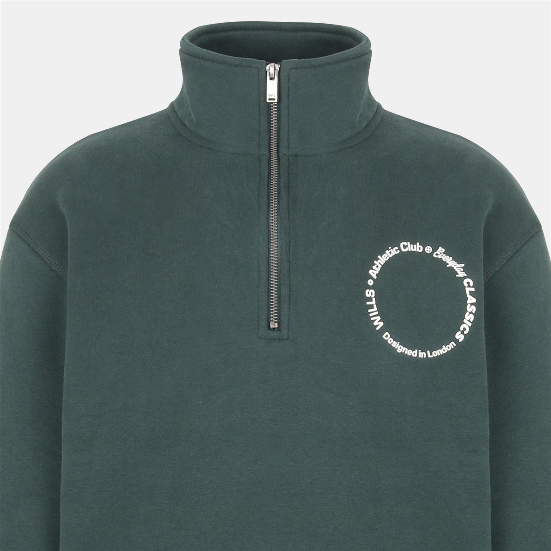 Jack Wills Athletic Cotton Long Sleeve Funnel Neck Oversized Fit quarter Zip Fleece