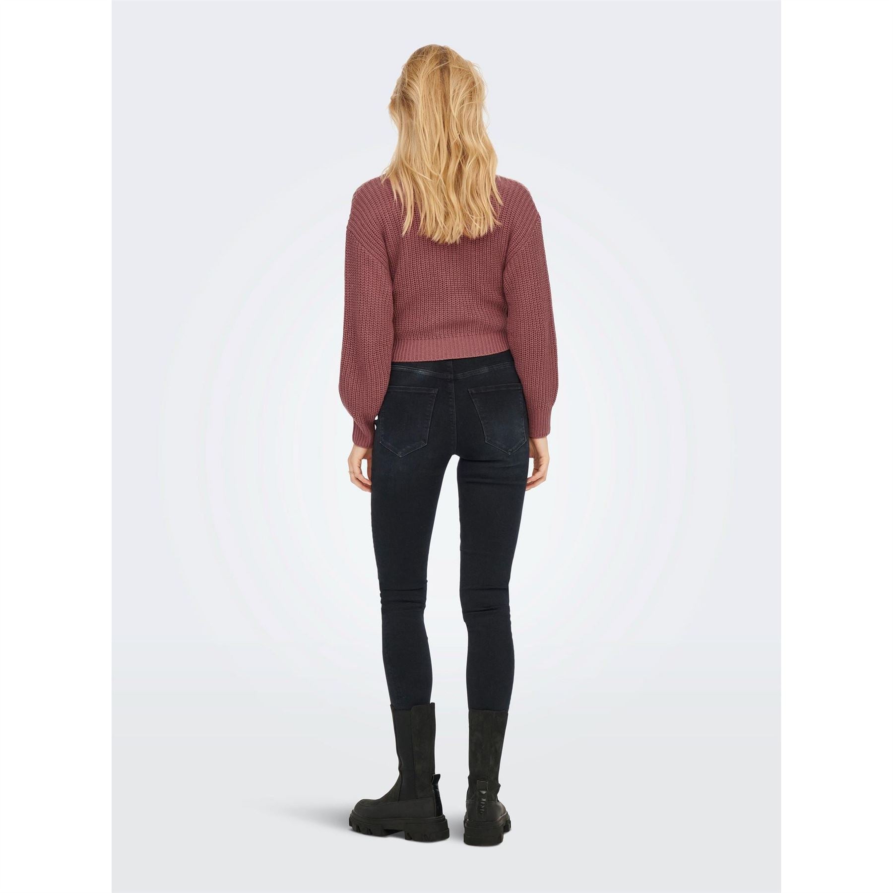 Only Cropped V-Neck Relaxed Fit Sweater