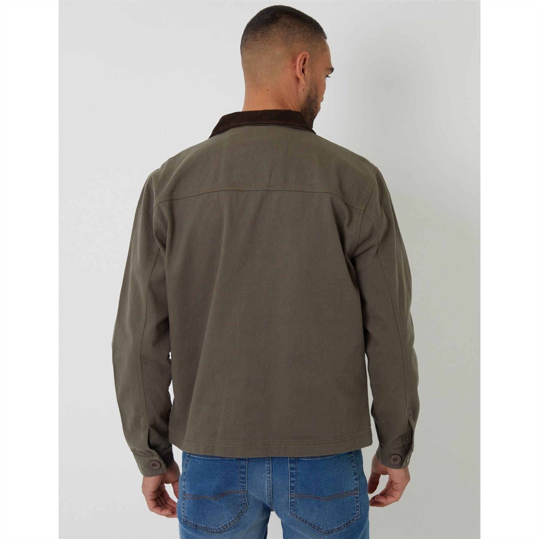 Threadbare Solid Patterned Parka Jacket with Chest Pocket