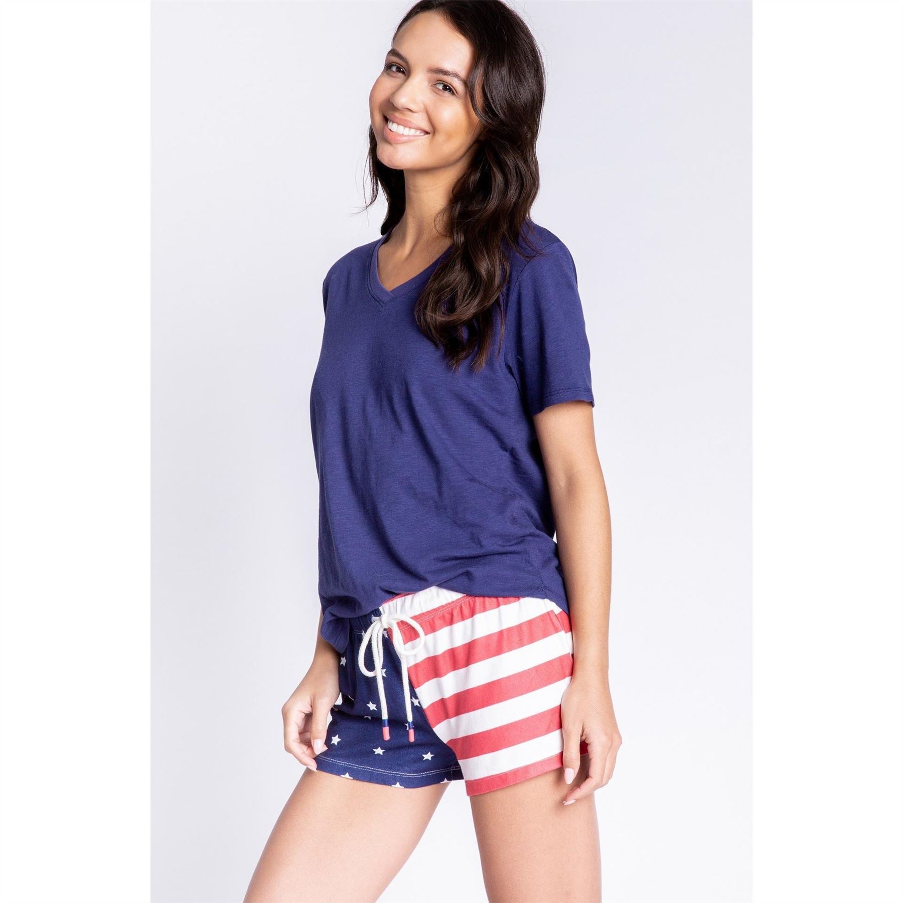 PJ Salvage Salvage Rad White  And  Blue Shorts
