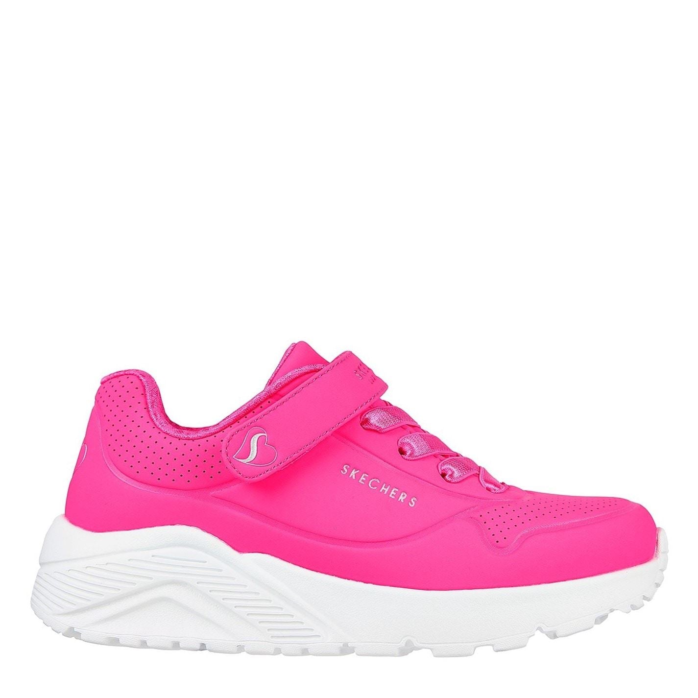 Skechers Duraleather W Metallic Heel Lace Up Low Top Trainers Girls