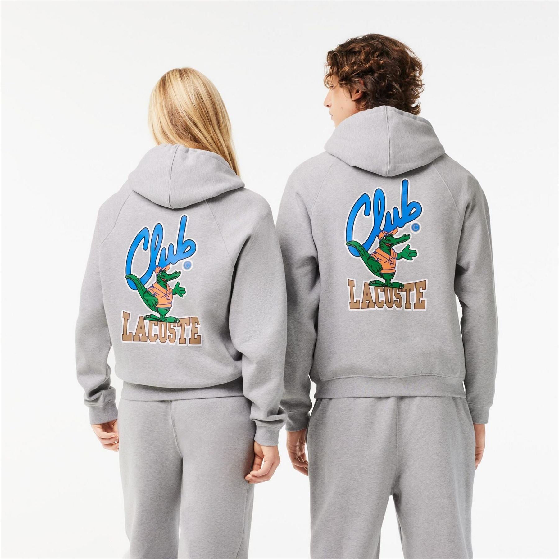 Lacoste Embroidered Crocodile Print Raglan Sleeve Hooded Sweatshirt