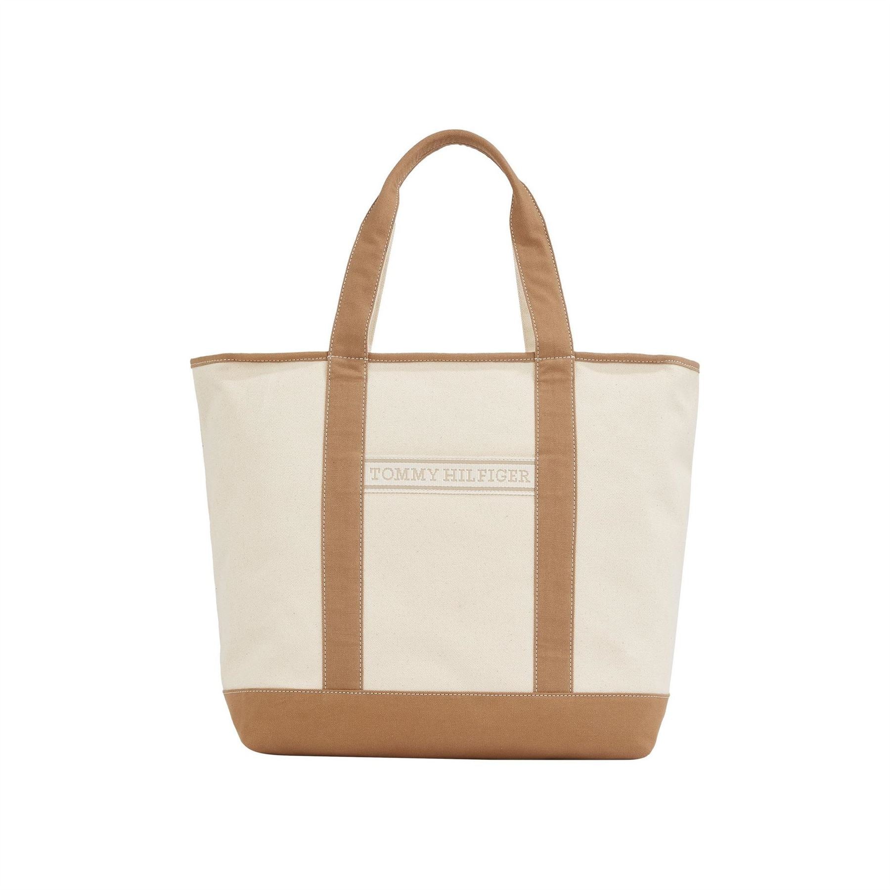Tommy Hilfiger Summer Canvasas Color Block Tote with Logo
