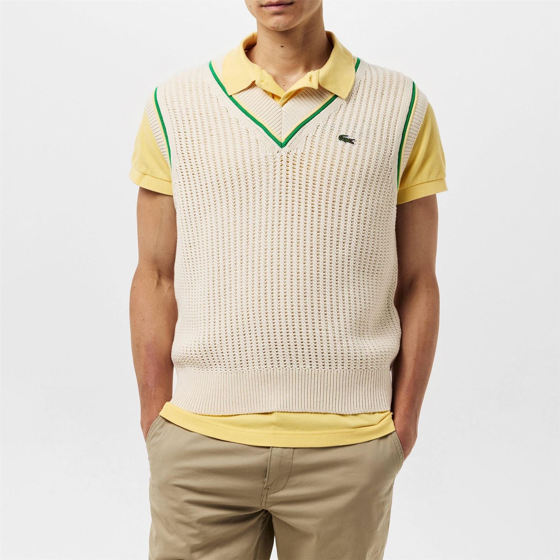 Lacoste Cricket Relaxed Fit Ribbed Gilet