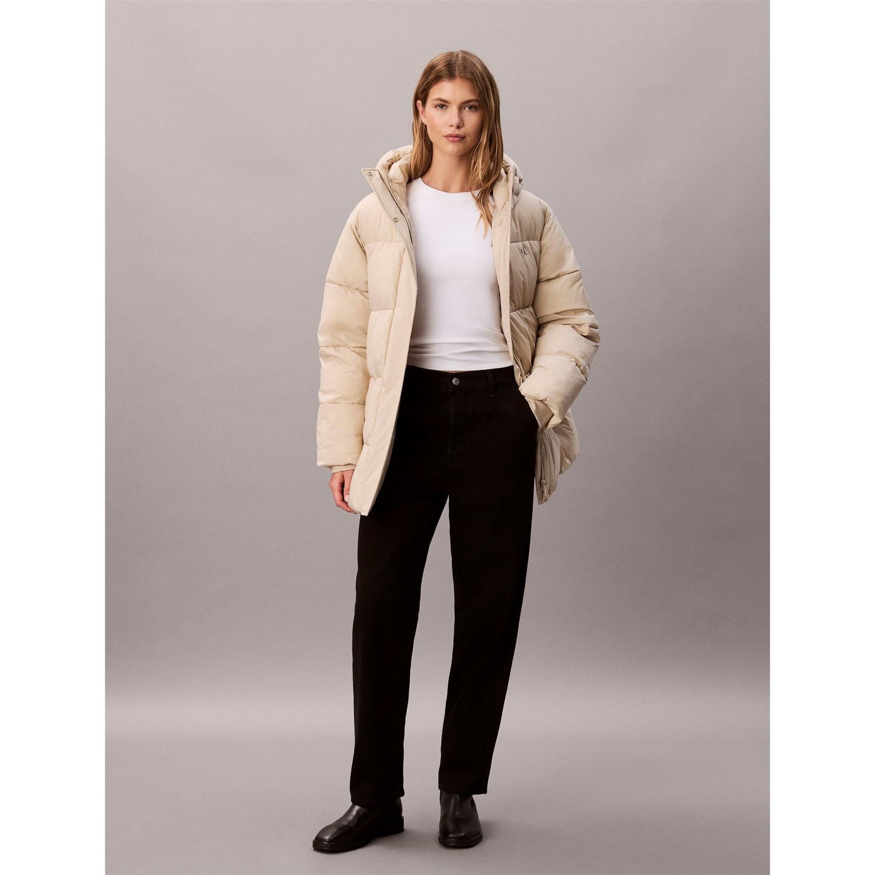 Calvin Klein Jeans Belted Medium Puffer Jacket