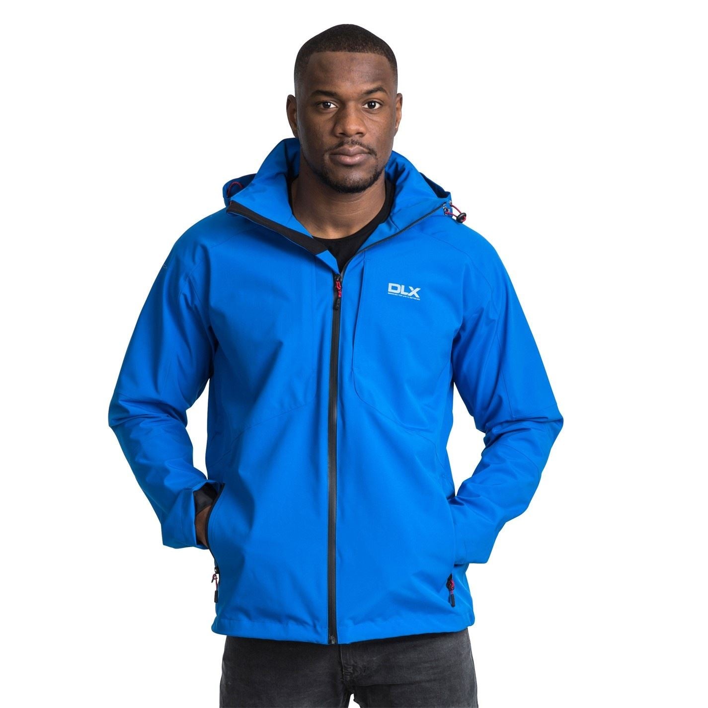 DLX Kumar Hooded Solid Patterned Zipped Pocket Rain Jacket