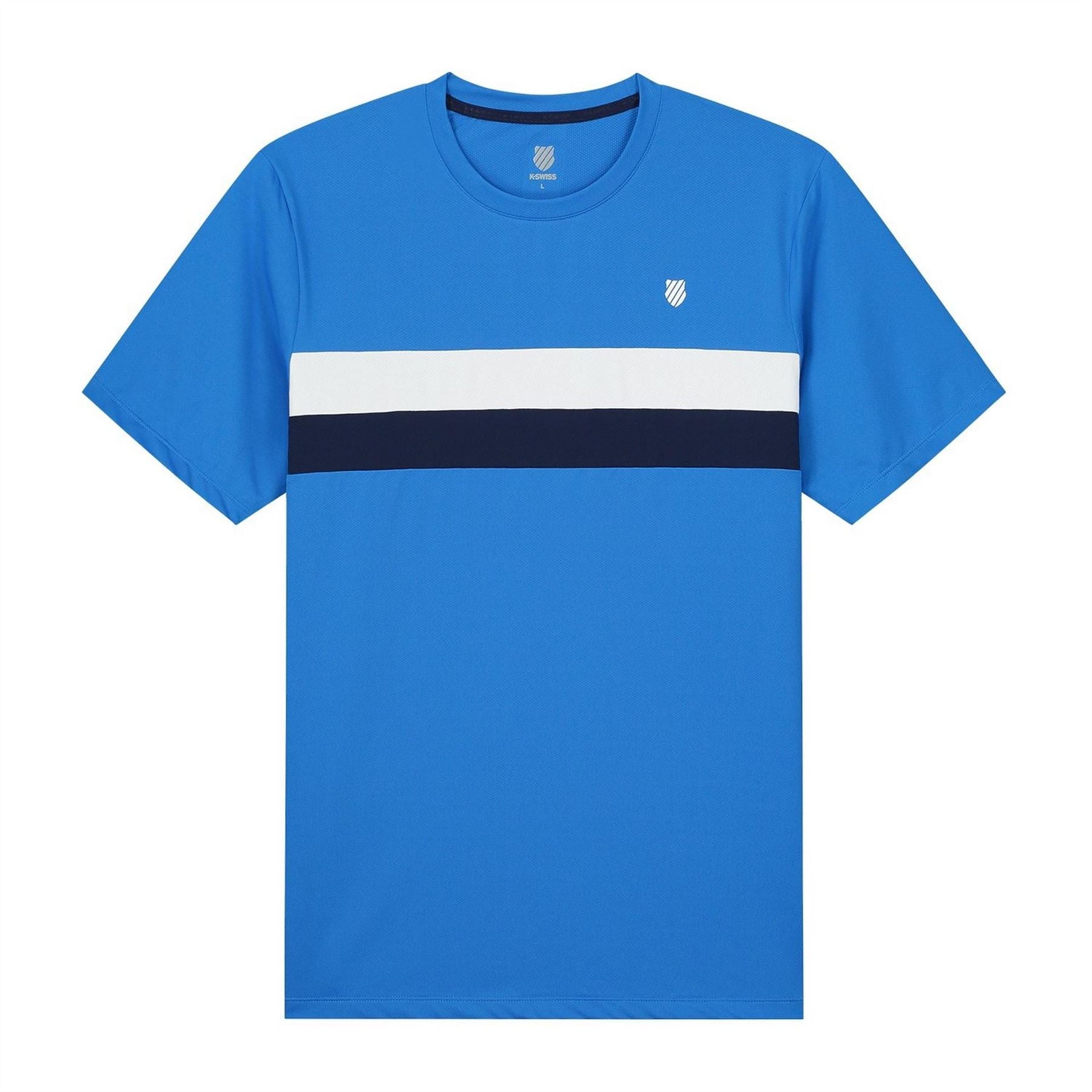 K Swiss Kswiss Core Team Striped Crew Performance T-Shirt