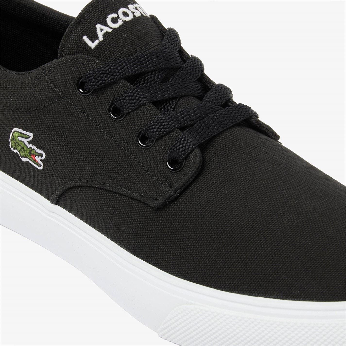 Lacoste Canvas Low Top Crocodile Print Trainers