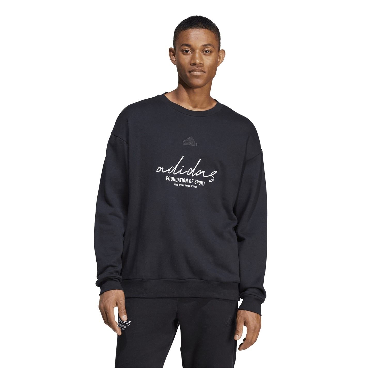 adidas Crew Neck Drop Shoulder Long Sleeve Sweatshirt