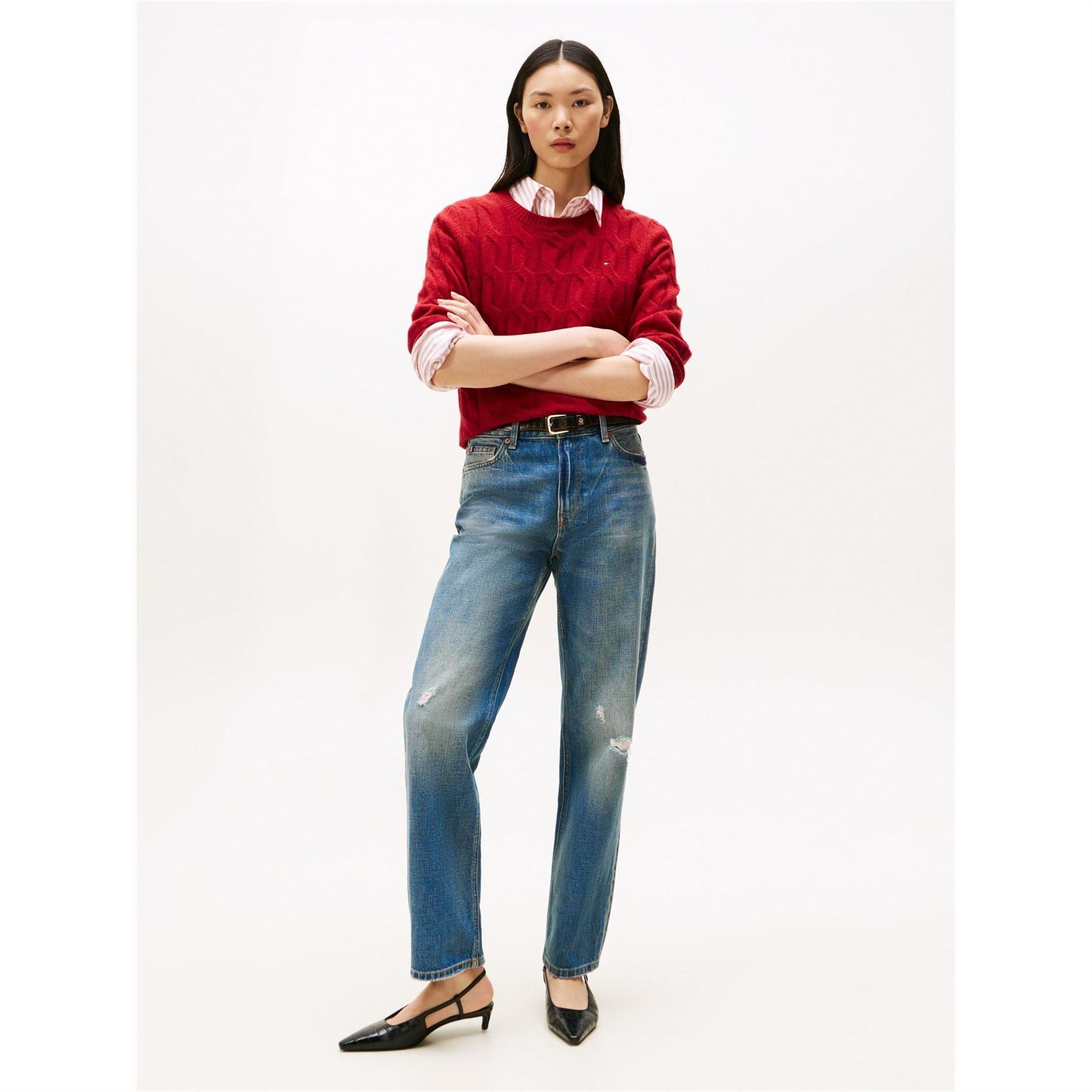 Tommy Hilfiger Cable Crew Neck Long Sleeve Sweater