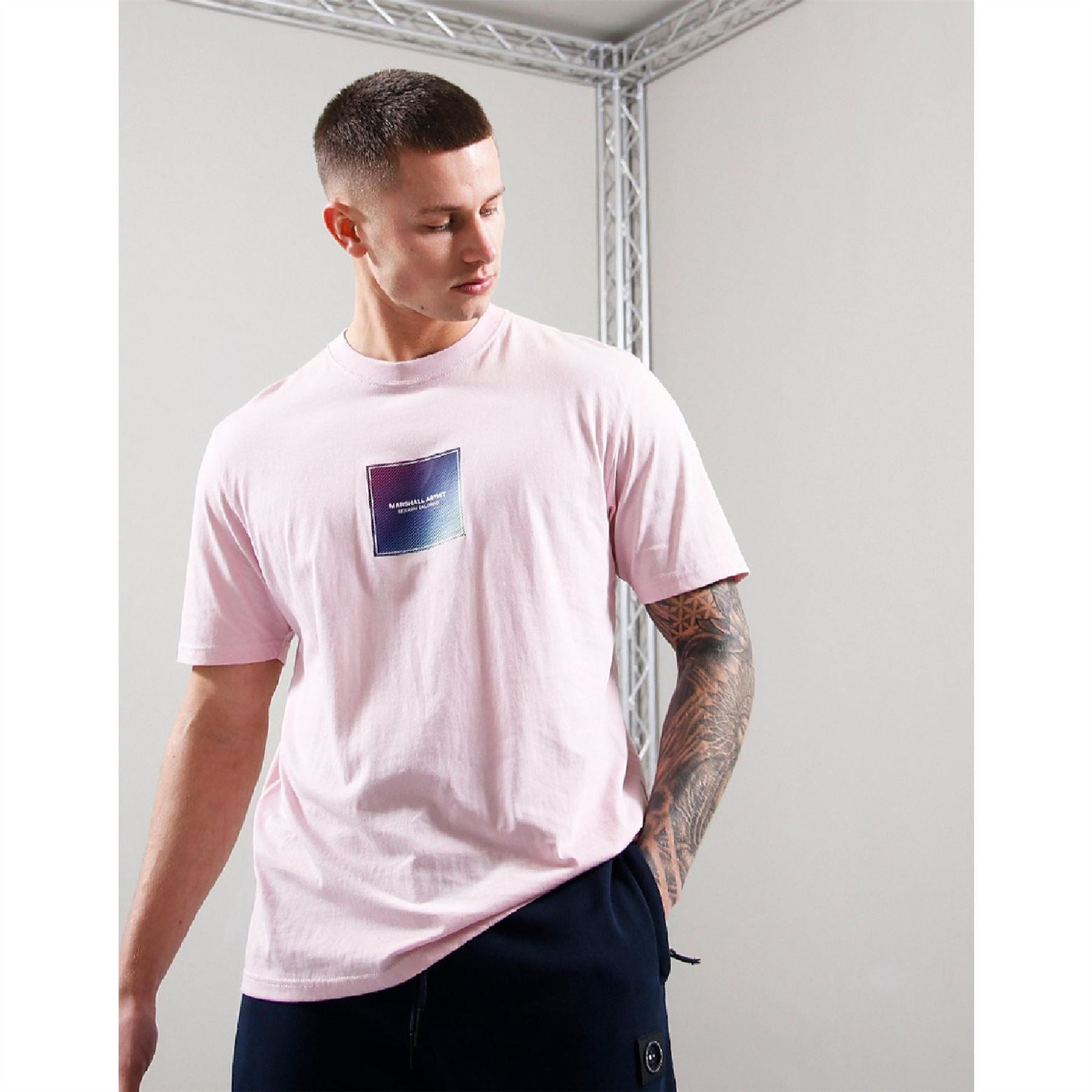 Marshall Artist Crew Neck Ribbed Collar Short Sleeve Jersey T-Shirt