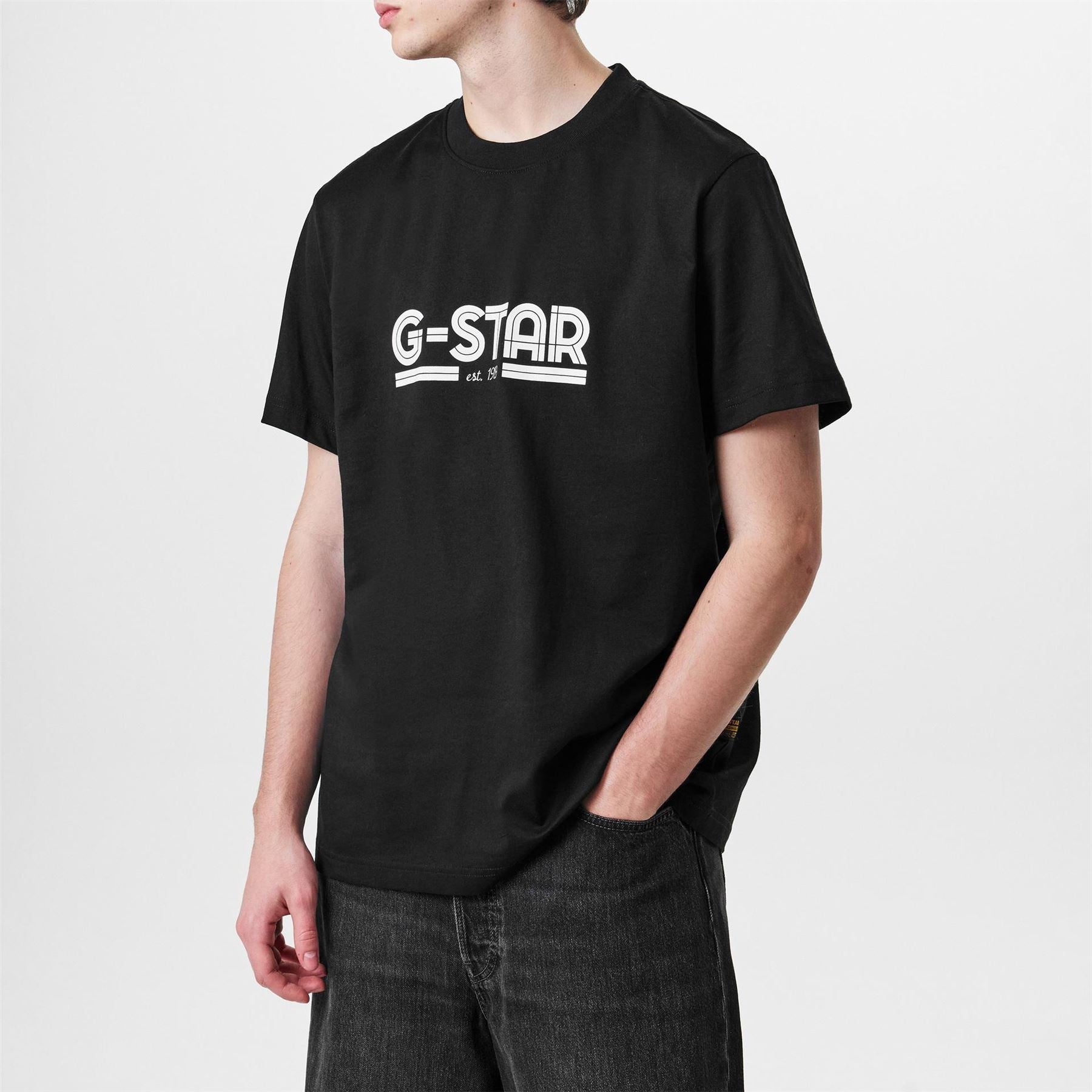 G Star Line Script Lettering Regular Fit T-Shirt