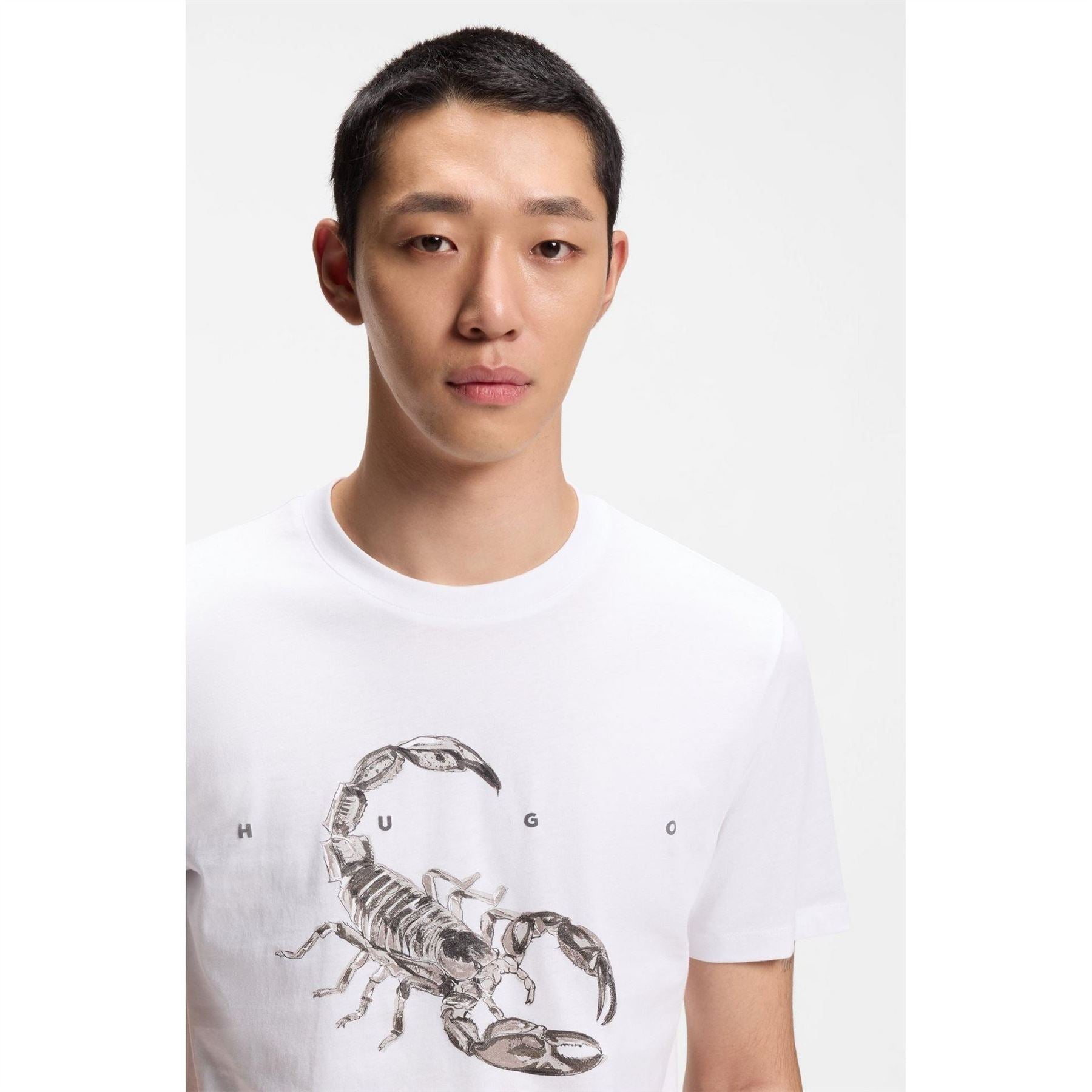 Hugo Cotton Jersey T-Shirt With Spaced Out Logo