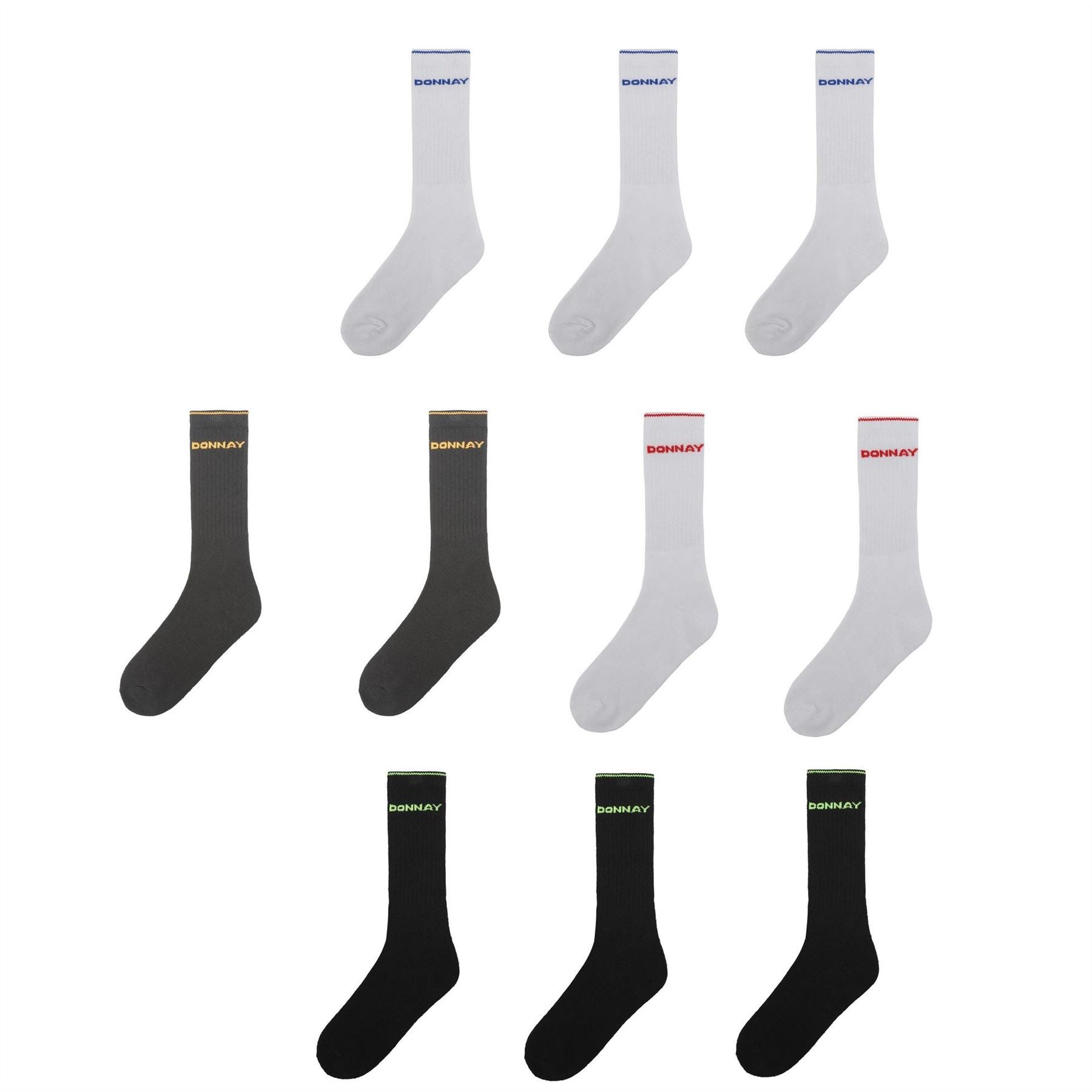 Donnay 10 Pack Crew Socks Plus Size Mens