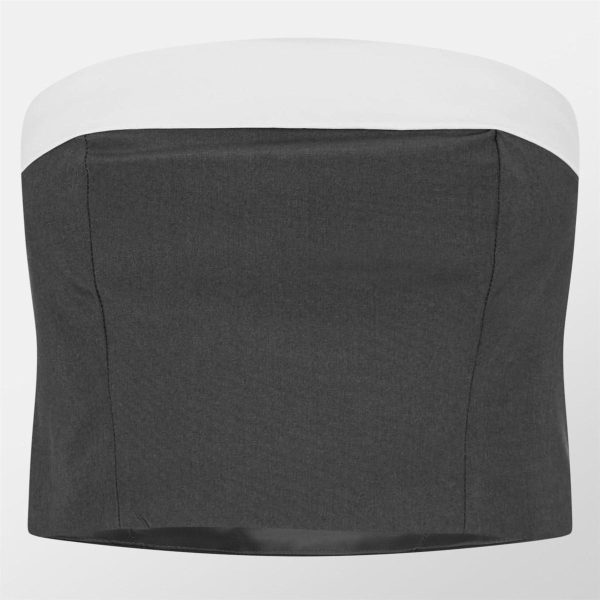 Missy Empire Black Satin Fold Over Bandeau Top