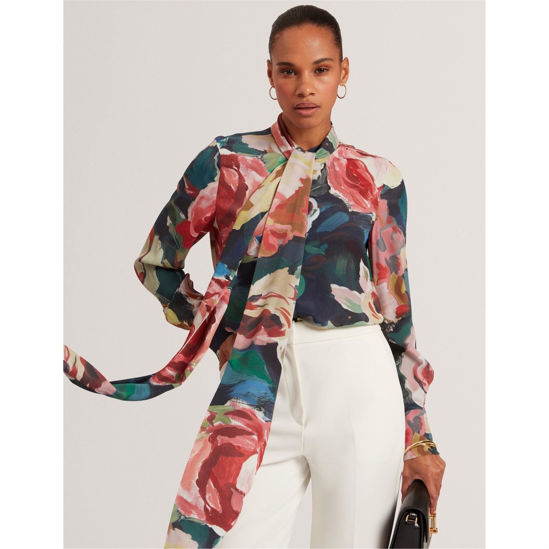 Ted Baker Tie Neck Long Sleeve Blouse
