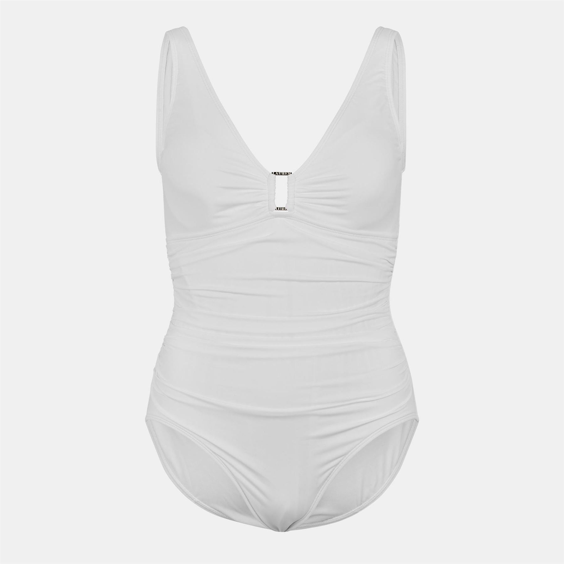 Lauren by Ralph Lauren Ring Detail Plunge Swimsuit