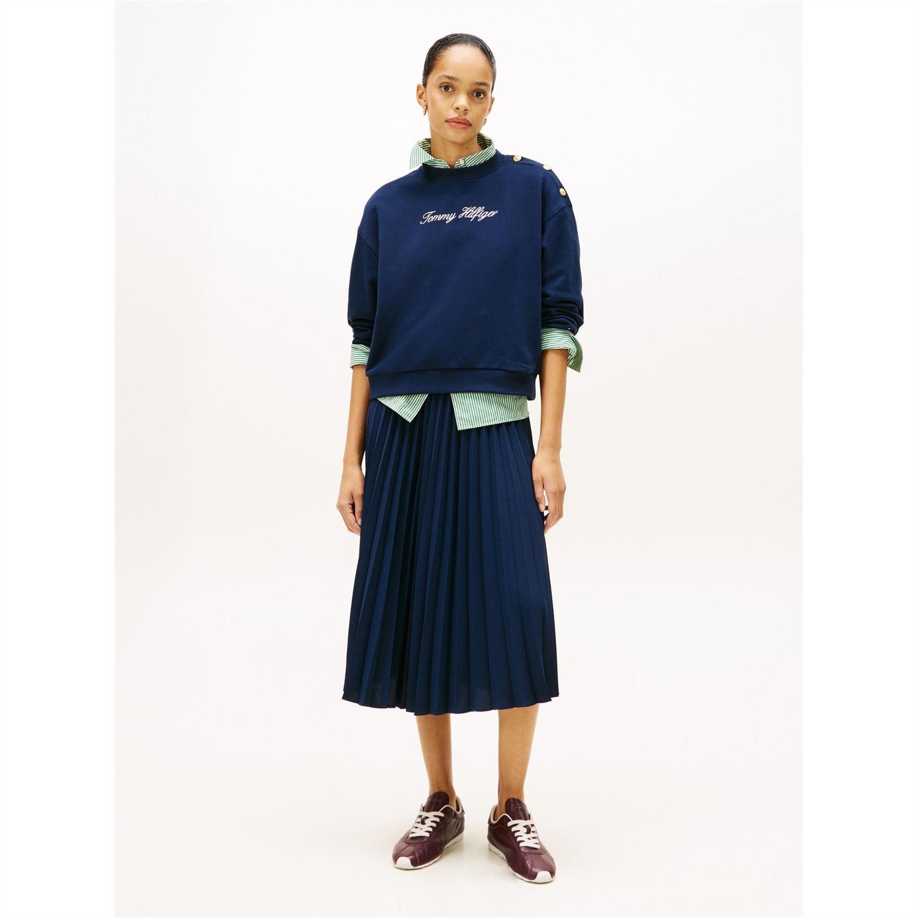 Tommy Hilfiger Script Embroidered Crew Neck Long Sleeve Sweatshirt
