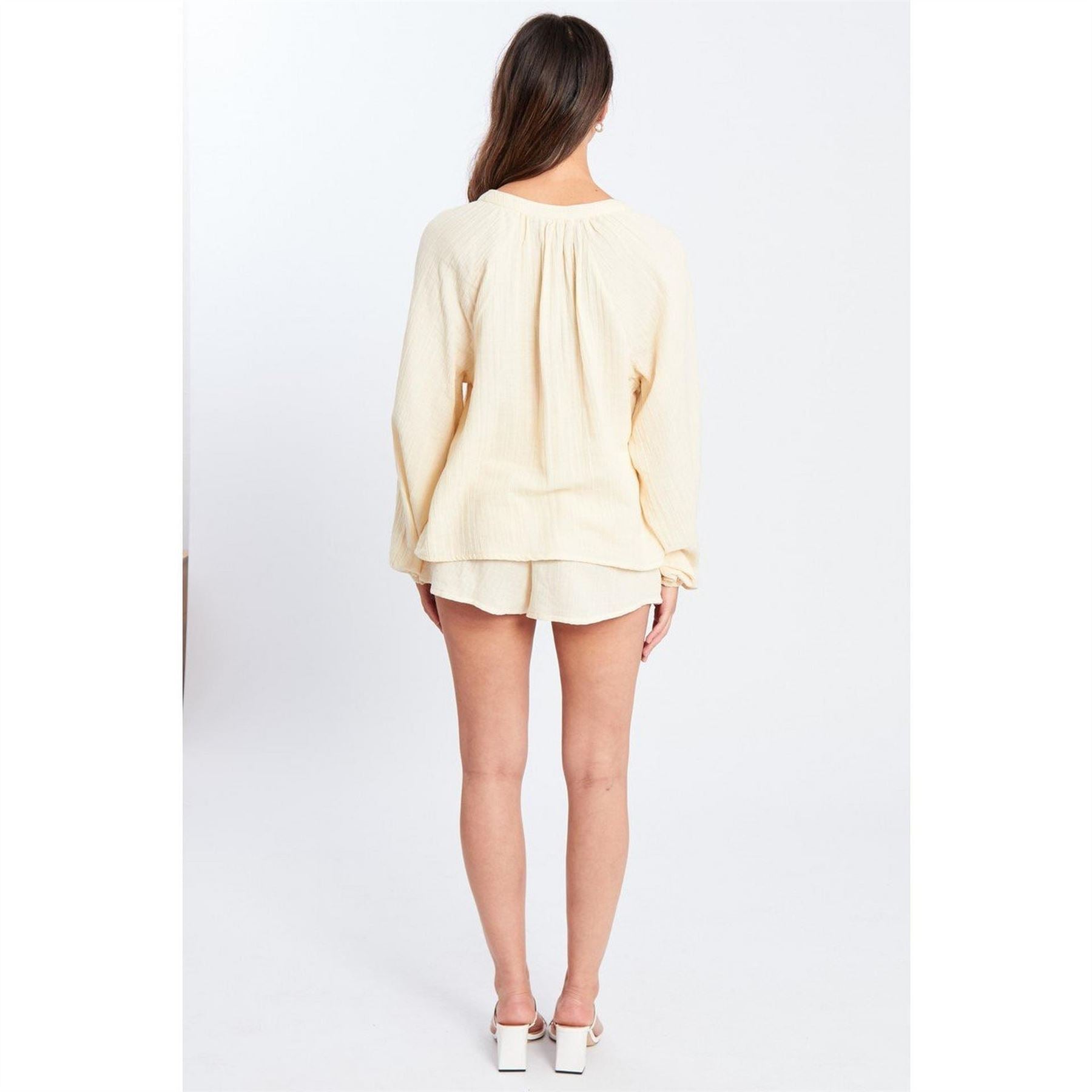 Influence V-Neck Long Sleeve Blouse and Set
