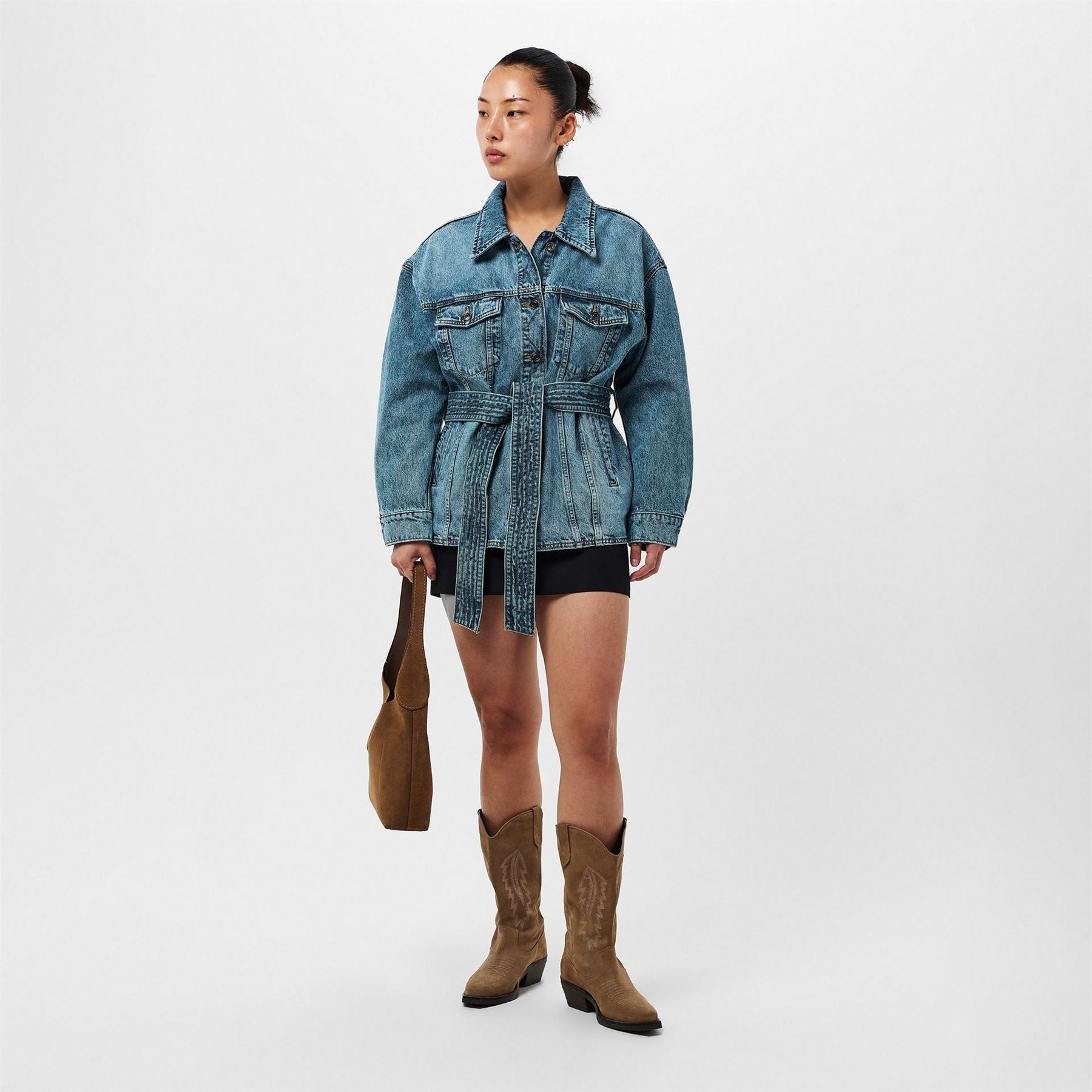 Hugo Icon Solid Patterned Denim Jacket