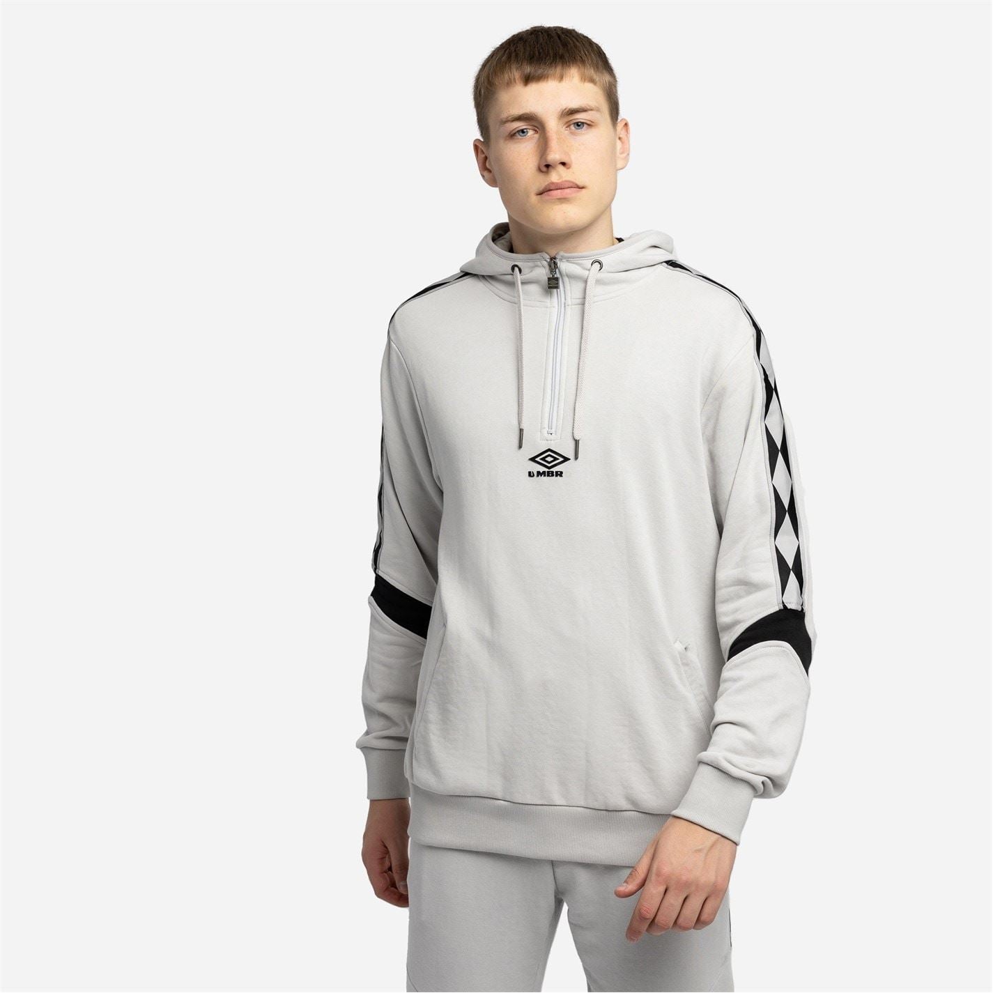 Umbro Diamond Geometric Patterned Hooded Neck Ribbed Cuff Sweatshirt