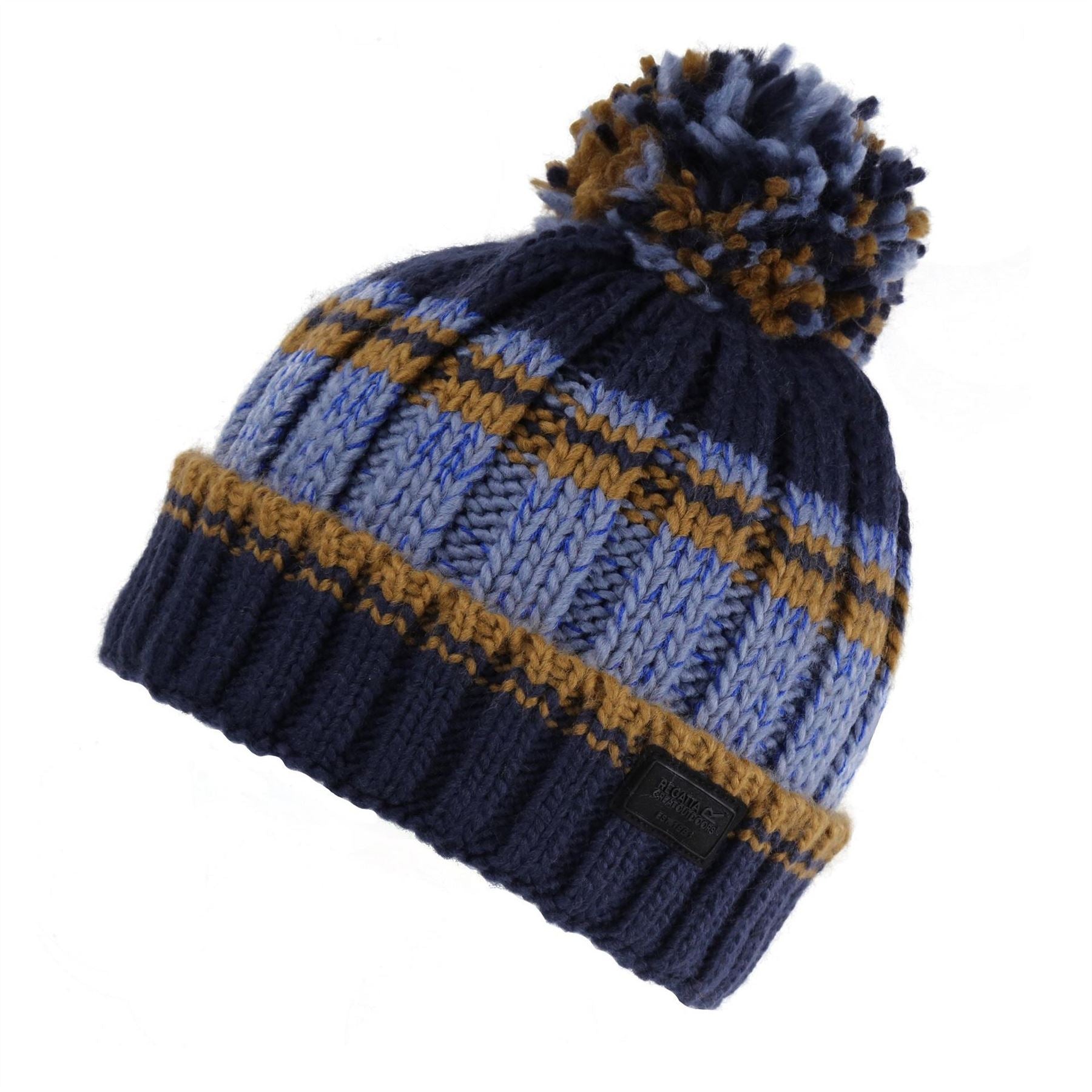 Regatta Stripe Patterned Bobble Hat with Pom Pom