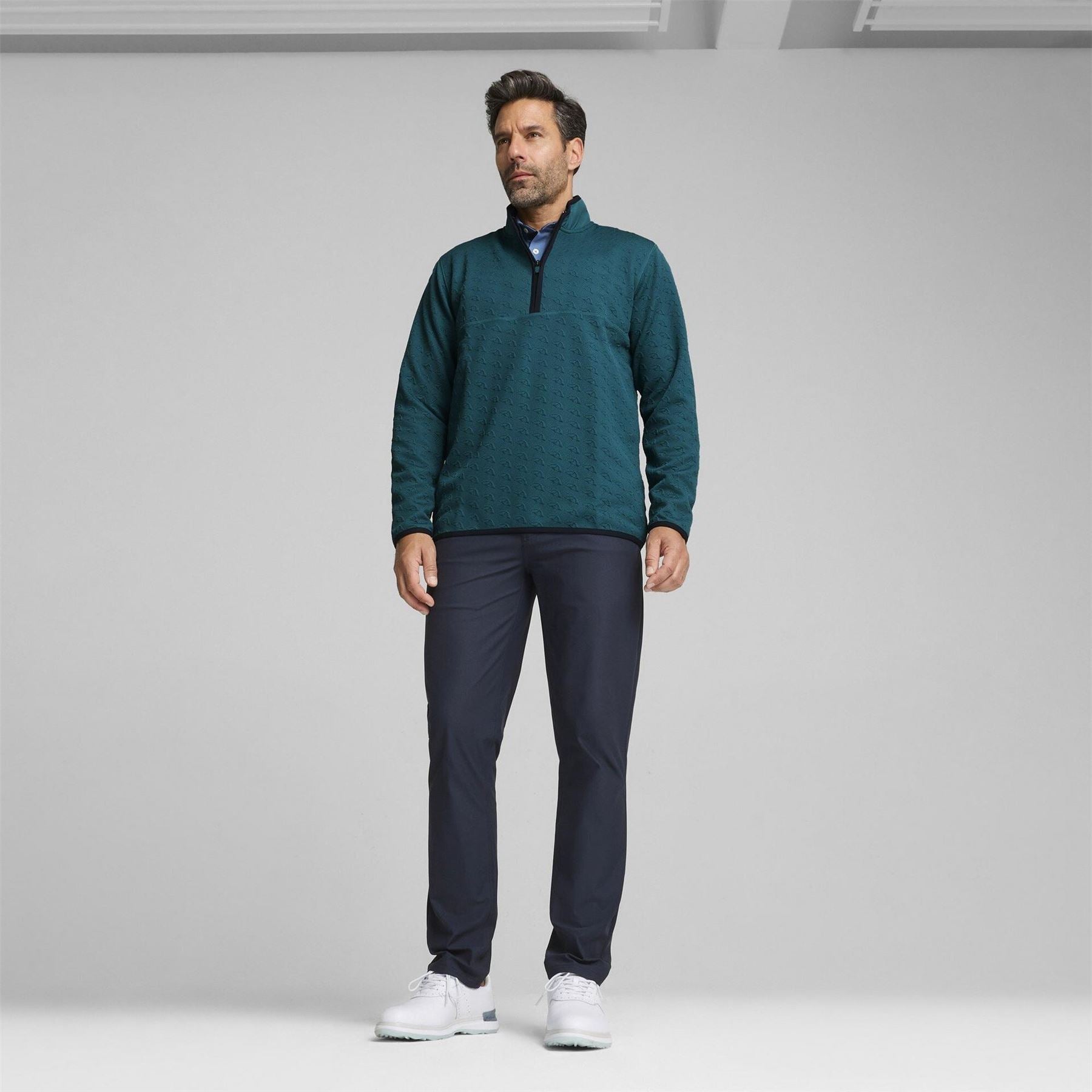 Puma Jac Quarter Zip Long Sleeve Performance Polo Shirt