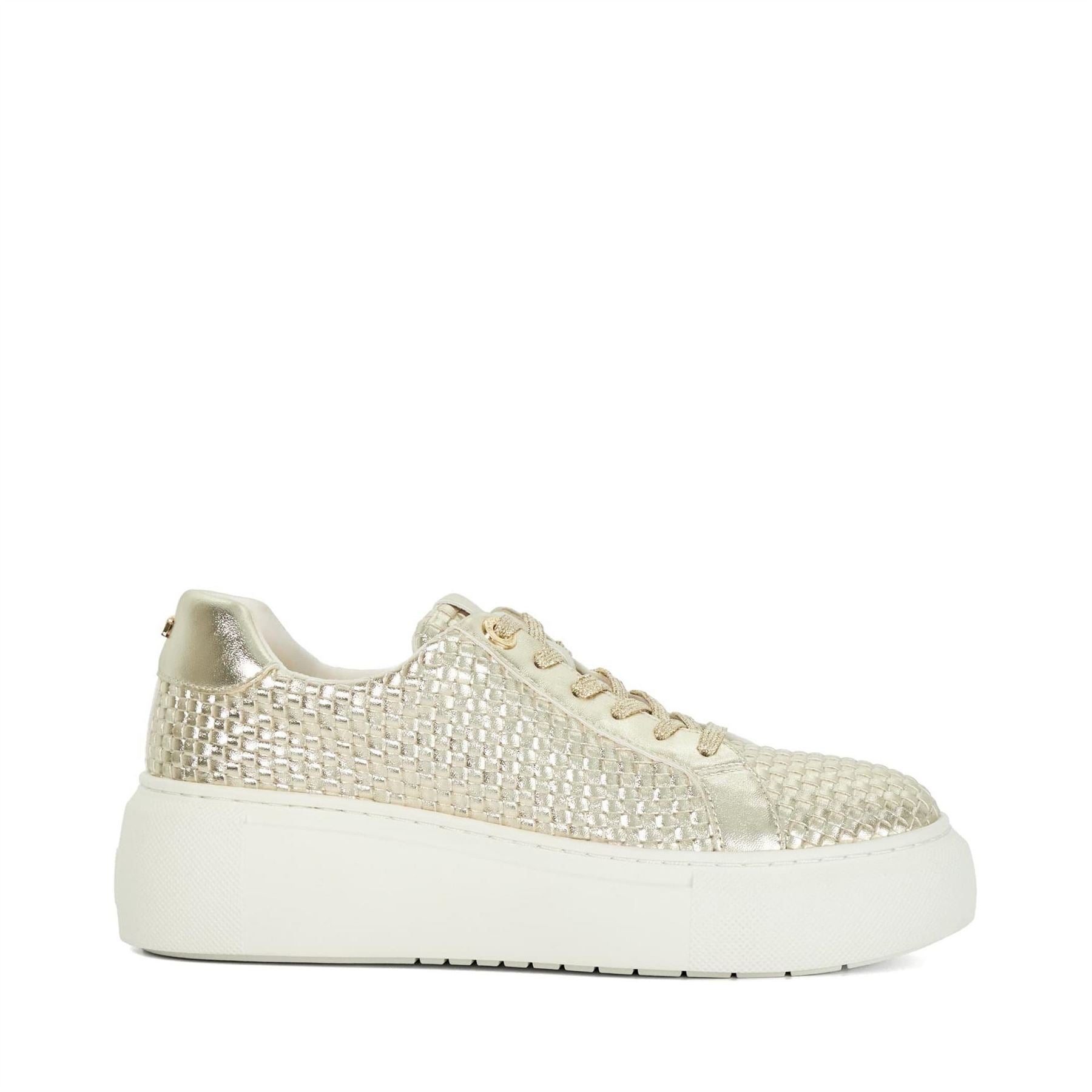 Dune London Chevron Patterned Platform Lace-Up Sneakers