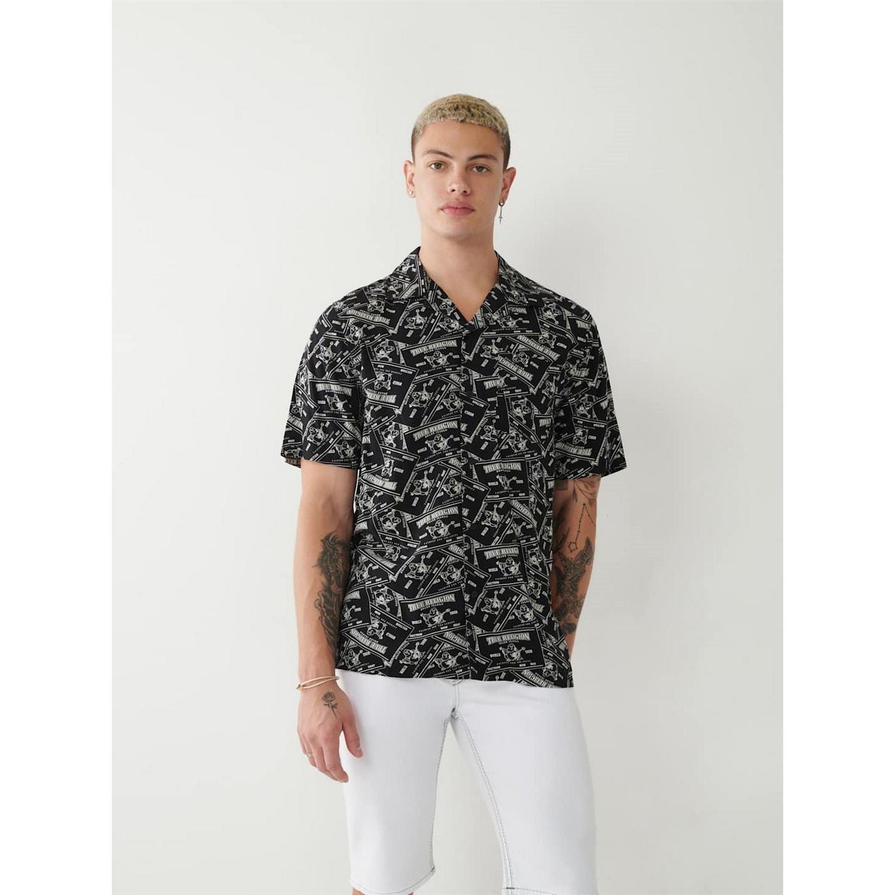True Religion All Over Print Short Sleeve Shirt