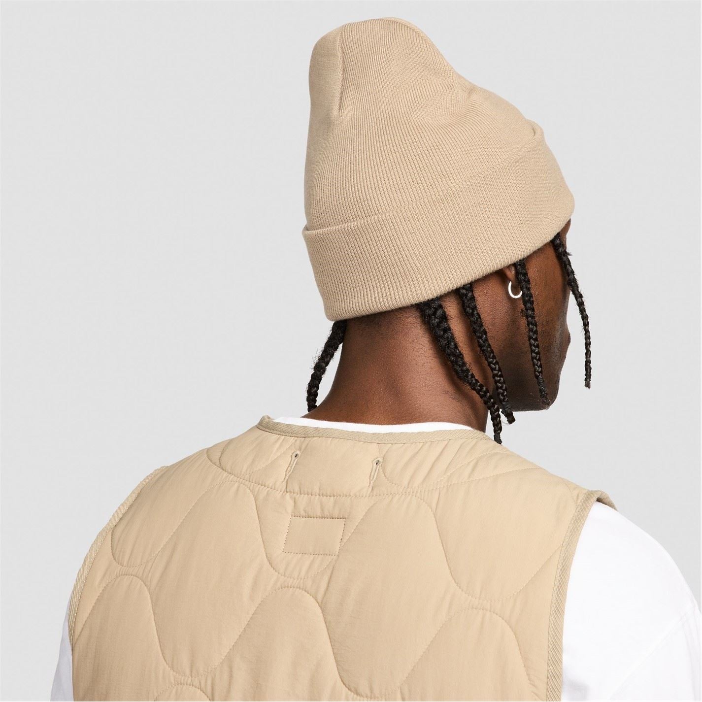 Nike Nsw Peak Wordmark Logo Adjustable Cuff Beanie