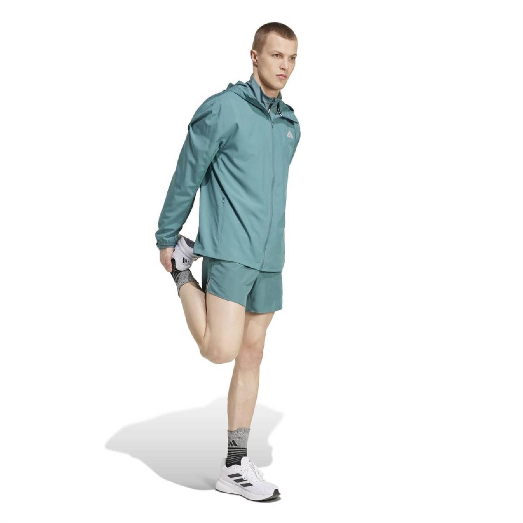 adidas Run It Full Zip Aeroready Hooded Long Sleeve Running Jacket