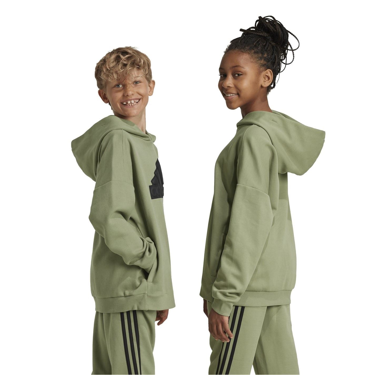 adidas Kids Logo Hooded Neck Long Sleeve Sweatshirt