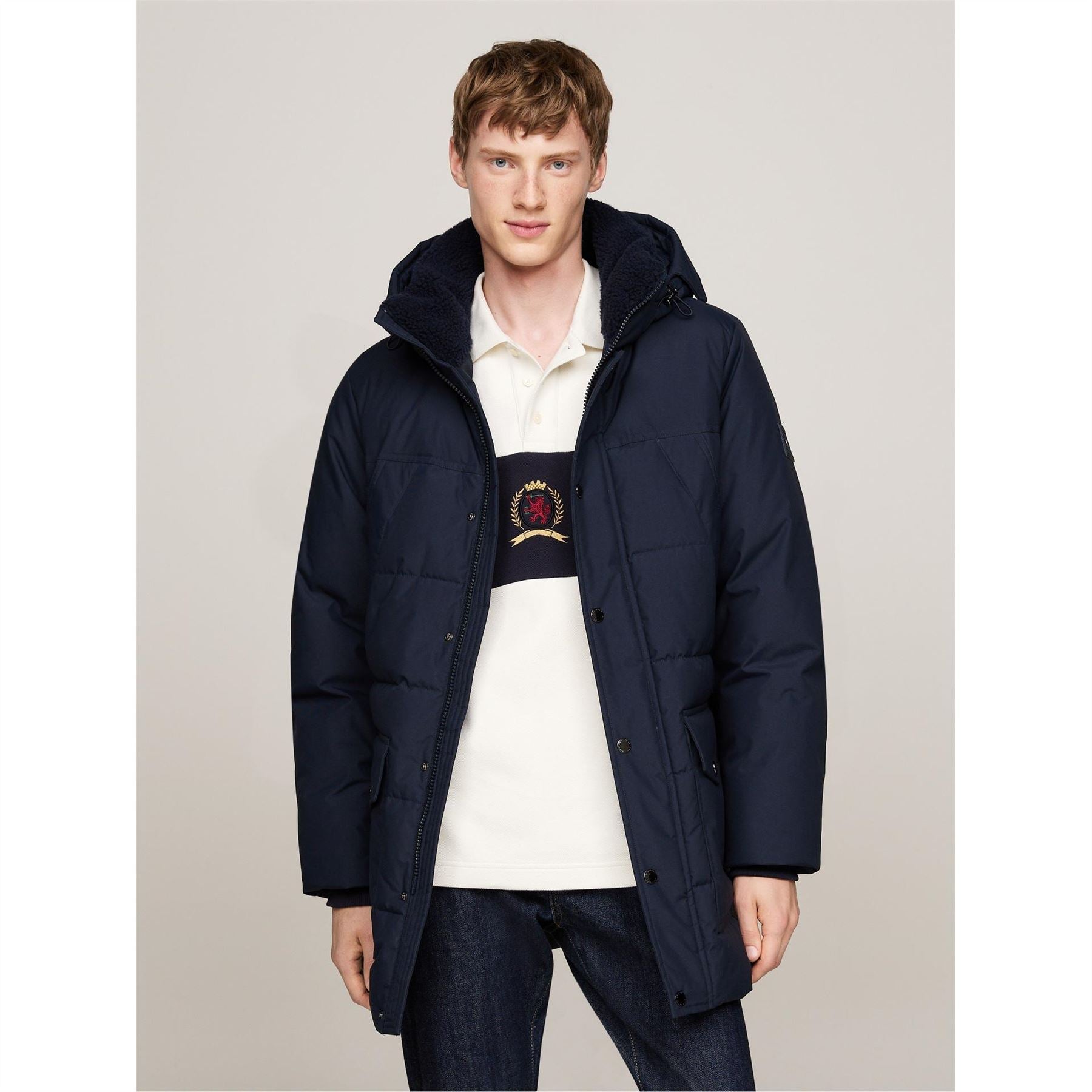 Tommy Hilfiger Padded Utility DWR Hooded Thigh Length Parka