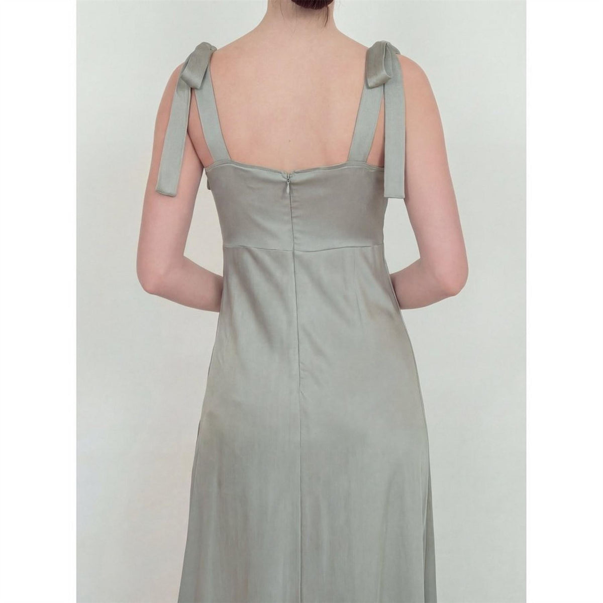 Maya Deluxe Tie Shoulder Satin Maxi Bridesmaid Dress