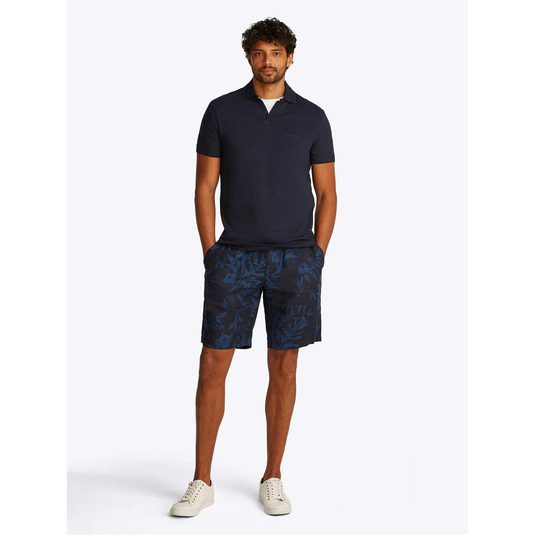 Tommy Hilfiger Cotton Linen Terry Short Sleeve Polo Shirt