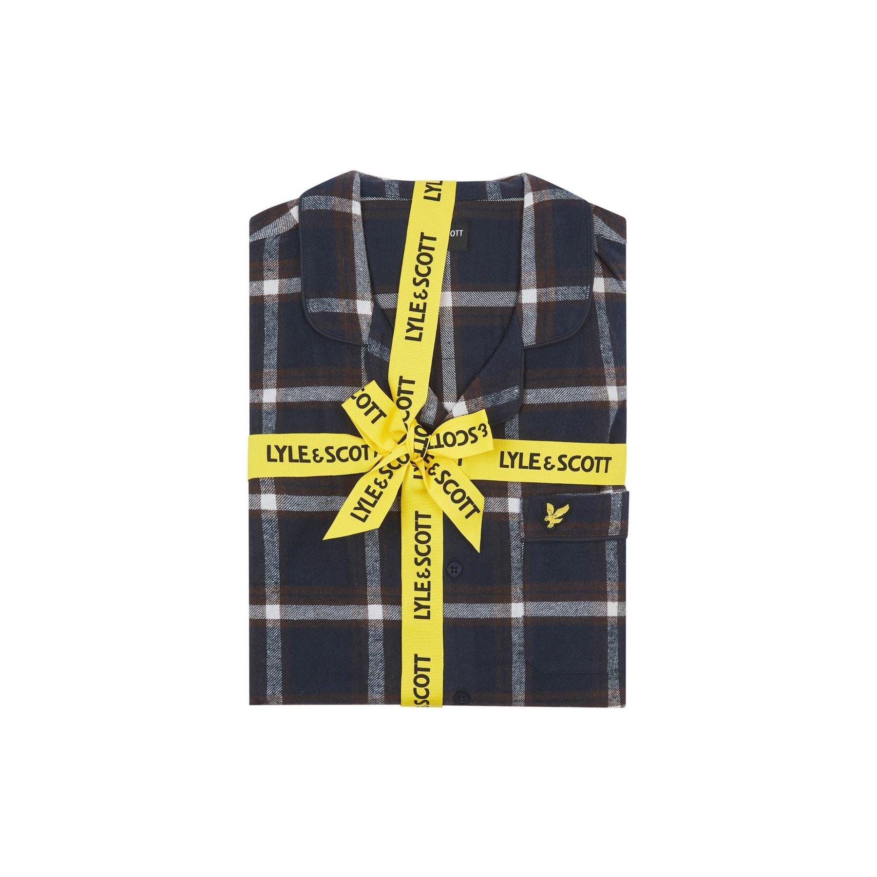 Lyle and Scott Flannel Collared Neck Long Sleeve Pyjama Set